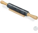 Marmor-Teigroller mit Buchenholzgriffen &ndash; Nudelholz mit Ablage &ndash; ergonomisch, 48