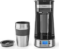 Nedis NedisKompakte Kaffeemaschine mit Edelstahl Coffee to Go Becher, LCD &...
