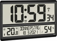 TFA TFADigitale Funkuhr mit XL-Display und Raumklima-Werten, automatische