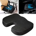 Ergonomisches Sitzkissen Memory-Foam: schwarz, Gel-Einlage, 45x36x7cm - Komfort &