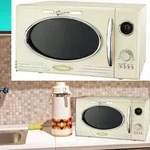 Vintage Mikrowellenherd mit Grillfunktion, 23 Liter, hochwertige LED-Anzeige,