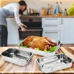 Backofen Br&auml;ter 3er-Set aus Edelstahl - zum Braten & Backen von Fleisch, Fisch,