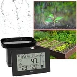 Digitaler Funk-Regenmesser mit Thermometer, schwarz, &uuml;bersichtliches LCD-Display &ndash;