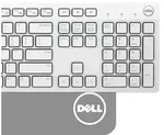 Neue Dell QuietKey KB216 Tastatur Wei&szlig; USB + OEM Aufkleber