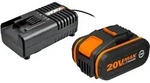 Worx WA3604, Worx 20V Akku 4Ah mit Ladeger&auml;t
