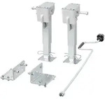 Set aus zwei ausziehbaren St&uuml;tzen mit Kurbel und ProPlus 361500 Halterung f&uuml;r 1000