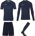 Uhlsport Progressive Torwart Set f&uuml;r Kinder, blau 1005317k