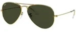 Ray-Ban RB3025 Aviator Large Metal L0205 Sonnenbrille Gold gl&auml;nzend Gr&uuml;n Gr....