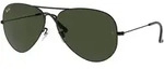 Ray-Ban RB3026 Aviator Large Metal L2821 Sonnenbrille Schwarz gl&auml;nzend Gr&uuml;n...