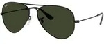 Ray-Ban RB3025 Aviator Large Metal L2823 Sonnenbrille Schwarz gl&auml;nzend Gr&uuml;n Gr. 58