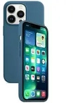 Silikon Tasche Case f&uuml;r Apple iPhone 13 Pro Blau Blue Jay MagSafe Model A2707