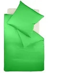 fleuresse Bettw&auml;sche Mako Satin Colours 009100-7048 grasgr&uuml;n 155x200 cm + 80x80 cm