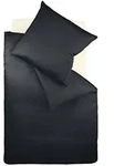fleuresse Bettw&auml;sche Mako Satin Colours 009100-0941 schwarz 240x220 cm + 2x80x80 cm