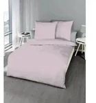 kaeppel Bettw&auml;sche Seersucker Uni ros&eacute; 155x220 cm + 80x80 cm
