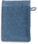 M&Ouml;VE Frottierserie Bliss Uni mit Perlstruktur steel blue Waschhandschuh 20x15...