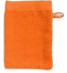 M&Ouml;VE Frottierserie Bliss Uni mit Perlstruktur orange Waschhandschuh 20x15 cm