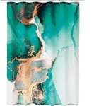 Kleine Wolke Duschvorhang TXT Teal Petrol 180x200 cm