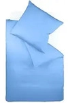 fleuresse Bettw&auml;sche Mako Satin Colours 009100-6031 mittelblau 135x200 cm + 80x80 cm