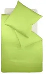 fleuresse Bettw&auml;sche Mako Satin Colours 009100-7041 apfelgr&uuml;n 200x220 cm + 2x80x80