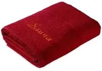 frottana Pearl Saunatuch Uni 80x200 cm mit Stickerei ruby