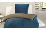 G&ouml;zze Cashmere Wende Bettw&auml;sche blau/taupe Komfort Bettbezug 155x220cm