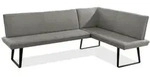 Niehoff Elba Eckbank links 235x170cm, Bezug Alpine grau, Gestell Stahl anthrazit