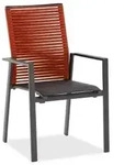 Niehoff Cervo Hochlehner Kordel rot, Gestell Aluminium anthrazit, stapelbar