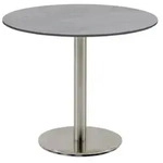 Niehoff Bistro Tisch rund 95cm, HPL Beton-Design, Gestell Edelstahl