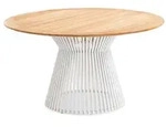 Niehoff Acore Gartentisch Ivory rund 140cm, Gestell Aluminium, Tischplatte Teak