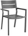 Brafab Delia Armlehnstuhl, Aluminium Anthrazit, stapelbar