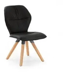 Niehoff Chianti Design-Stuhl Stativgestell Eiche, Leder Napoli schwarz