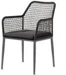 Sieger Malta Diningsessel Aluminium eisengrau, Rope Bespannung mit Sitzkissen