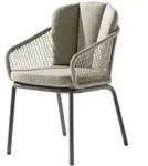 Sieger Gomera Dining Sessel Natur mit Rope Bespannung und Kissen