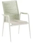 Niehoff Silla Hochlehner Kordel lichtgr&uuml;n, Gestell Aluminium ivory, stapelbar