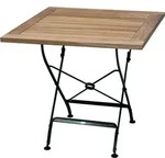 Zebra Florence Klapptisch quadratisch 80x80cm Teak und Flachstahl