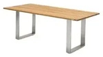 Niehoff Noah Tisch 180x95cm, Profilkufe Edelstahl, Tischplatte Teak recycelt