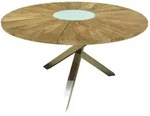 Zebra Oryx Tisch rund 135cm aus recyceltem Teakholz