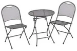 MWH Cafe Latte 3-teiliges Bistro Set Iron Grey, klappbar