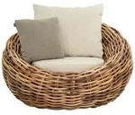 Apple Bee Cocoon Lounge Chair Boucle Cream 130x130x92cm