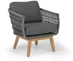 Brafab Kenton Loungesessel, Teak Gestell, R&uuml;cken-Seiteile geflochten, inkl....