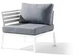 Sieger Cannes Seitenelement links Aluminium wei&szlig; mit Polstern