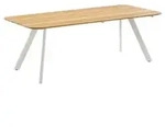 Niehoff Muro Tisch, Stativprofil Ivory, 160x95cm Tischplatte Teak ge&ouml;lt