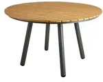 Brafab Bam Bo Gartentisch 120cm, Aluminium Nordic green, Tischplatte Bambus