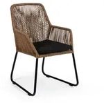 Brafab Midway Diningsessel, Geflecht natur, Gestell schwarz, inkl. Kissen