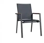 Zebra Fly Sessel Aluminium graphite, Armlehnen Teak