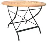 Zebra Florence Klapptisch 90cm rund Teak und Flachstahl