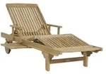 Zebra Mentor Rollliege aus Teakholz mit verstellbarer Liegefl&auml;che 200 x 62 x 50 cm