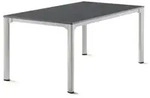 Sieger Exclusiv Loft-Tisch 165x95cm Aluminium graphit, Vivodur Schiefer anthrazit
