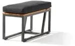 Sieger Havanna Lounge Bank-Beistelltisch 69x32x43cm Alu eisengrau mit Kissen
