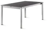 Sieger Exclusiv-Ausziehtisch 165-225-285x95cm, Alu graphit- Vivodur Tischplatte